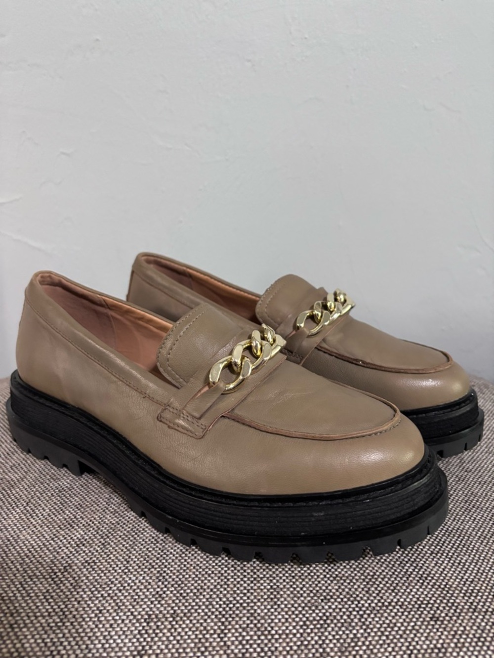 Credo Francine taupe platform loafers, leather upper, size 9, NWOT. - Picture 1 of 13